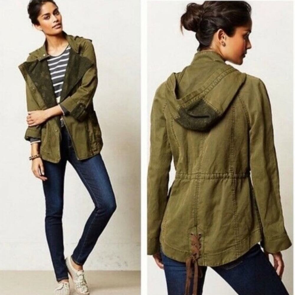 Anthropologie Hei Hei Anorak Lace Utility Hooded Jacket-S